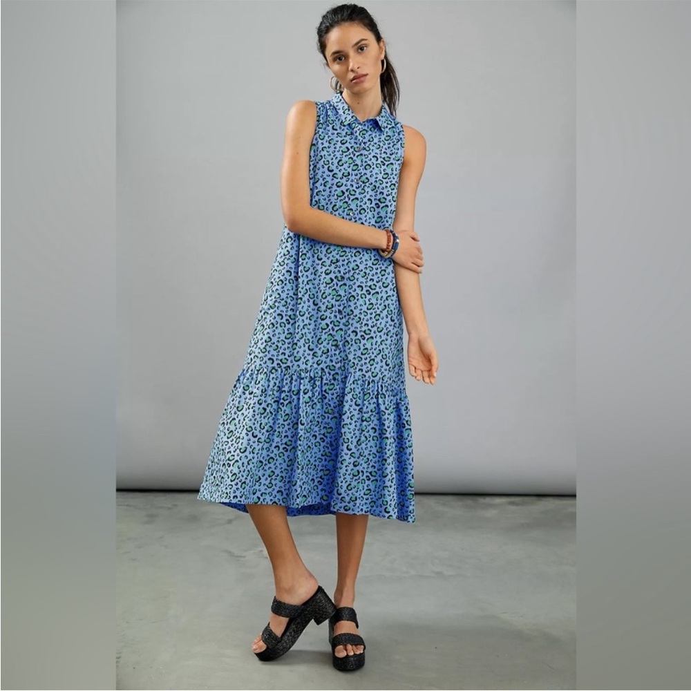 Anthropologie Maeve Paola Flounced Midi Dress Sz XLP‎
